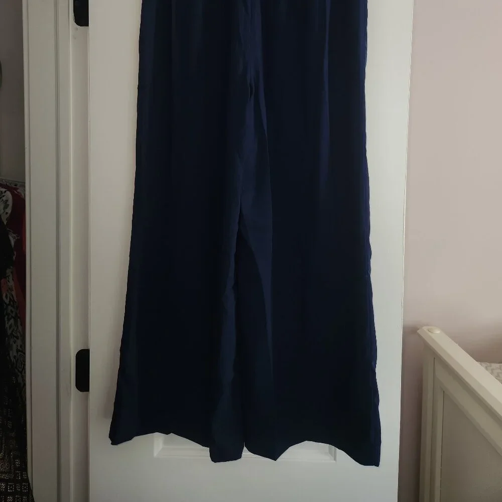NWT - Cupshe Womens Navy Blue Wide Leg Pants Beach Casual Pull On Lightweight- M - Picture 5 of 7